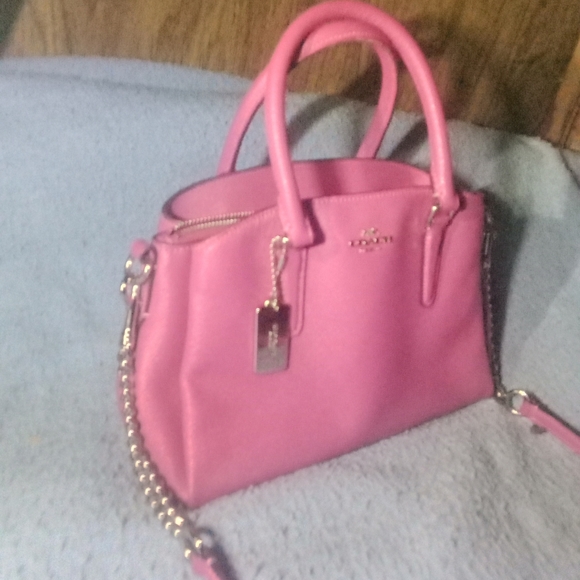 Coach Handbags - Pink leather Coach mini sage carryall